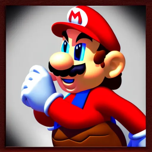 Image similar to Hyper realistic photo of Mario from Super Mario Bros