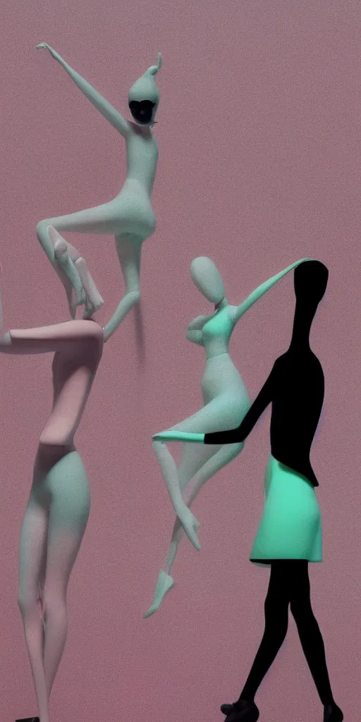 Image similar to 3d matte render, mannequins, dj rave party, Hsiao-Ron Cheng, pastel colors, hyper-realism, pastel, polkadots, minimal, simplistic, amazing composition, vaporwave, wow, Gertrude Abercrombie, Beeple, minimalistic graffiti masterpiece, minimalism, 3d abstract render overlayed, black background, psychedelic therapy, trending on ArtStation, ink splatters, pen lines, incredible detail, creative, positive energy, happy, unique, negative space, pure imagination painted by artgerm