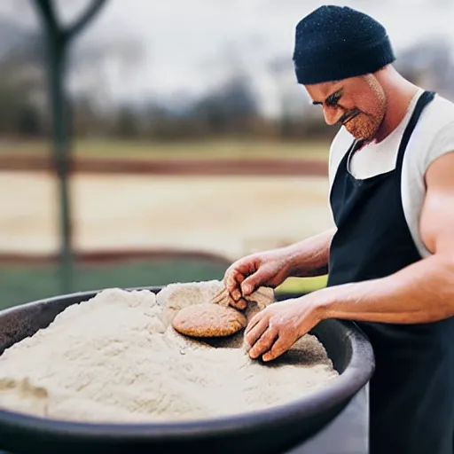 Image similar to man baking cookies at playground