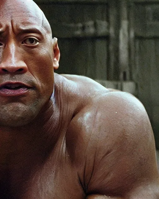 Image similar to film still close - up shot of dwayne johnson as john coffey from the movie the green mile. photographic, photography