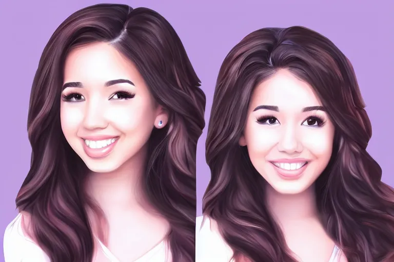 Image similar to a painting portrait of pokimane!!!!!, twitch streamer, digital art