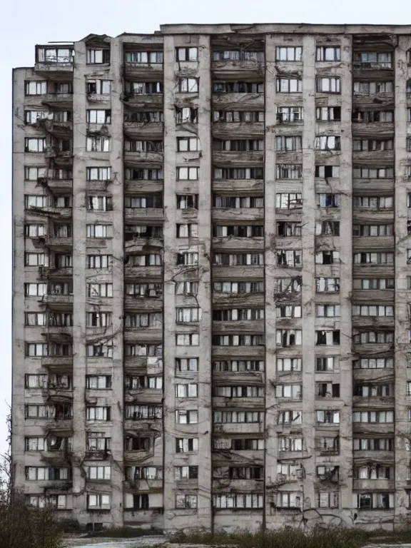 Image similar to Photo of Soviet apartment building, full object