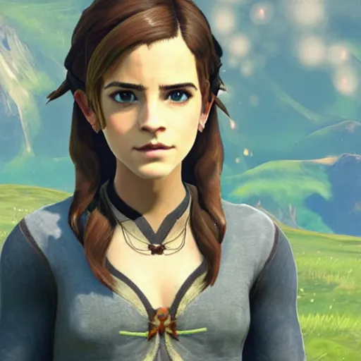 Image similar to Emma Watson screenshot from breath of the wild