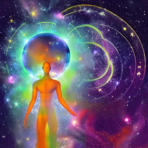 Prompt: Profile picture of a cosmic being in a lucid dream