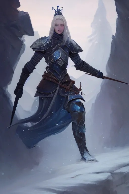 Image similar to a beautiful nordic woman, blue eyes, wearing knight armor, full body, battlefield on background, extremely detailed digital painting, in the style of fenghua zhong and ruan jia and jeremy lipking and peter mohrbacher, mystical colors, rim light, beautiful lighting, 8 k, stunning scene, raytracing, octane, trending on artstation