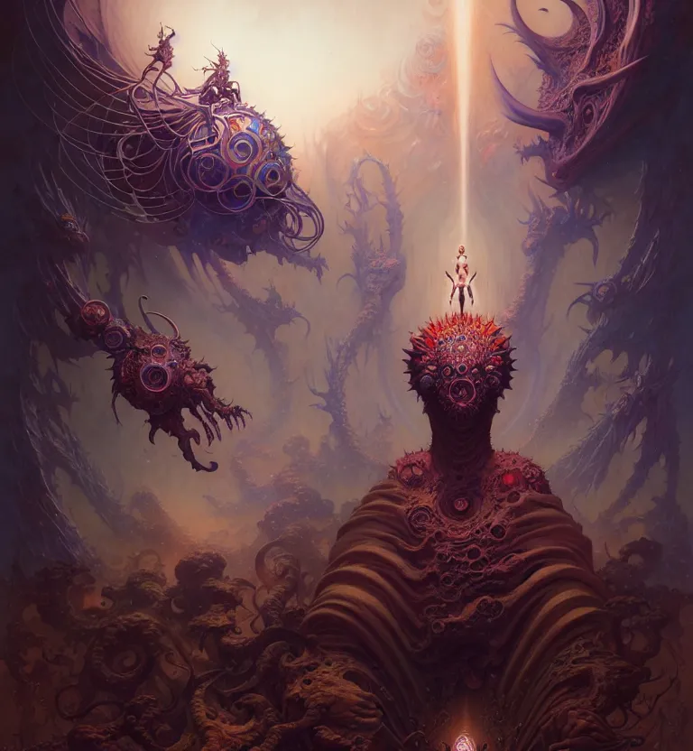 Image similar to dmt art, fantasy character portrait, ultra realistic, wide angle, intricate details, dmt artifacts, highly detailed by peter mohrbacher, android jones, wayne barlowe, boris vallejo, hajime sorayama aaron horkey, gaston bussiere, craig mullins