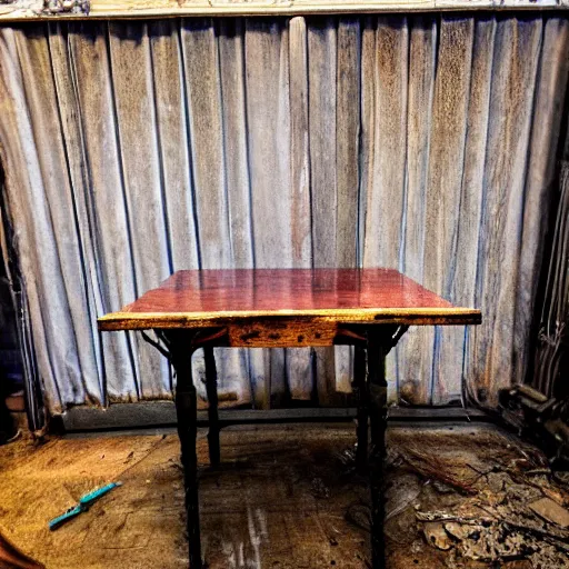 Image similar to photo of a creepy table