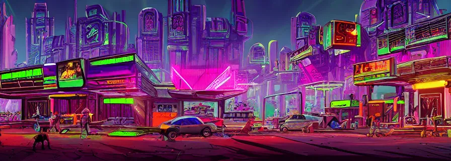 Image similar to ancient aztec city in cyberpunk style with neon billboards and flying cars, light shapes, high details