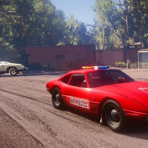 Image similar to police car ferrari in red dead redemption 2