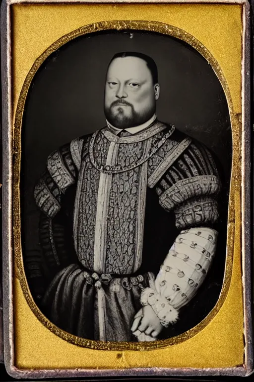 Image similar to tintype photograph of king henry viii