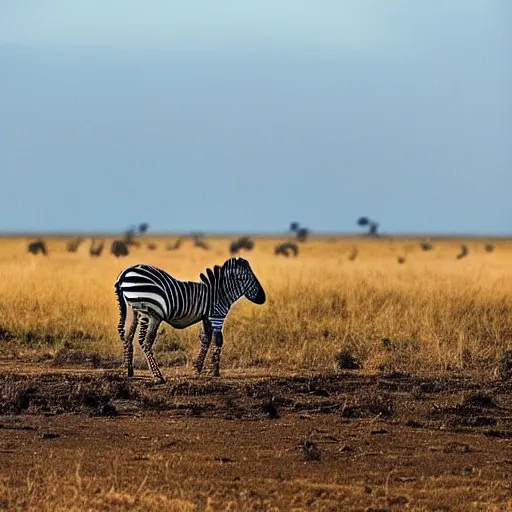 Prompt: beautiful award winning photo of landscape in Africa, zebra in the distance