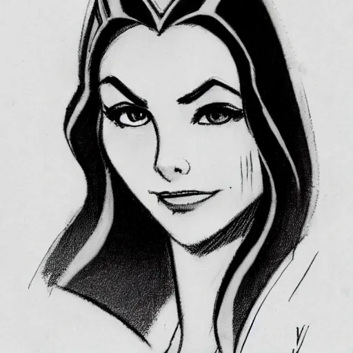 Image similar to milt kahl sketch of victoria justice as princess padme in star wars episode 3