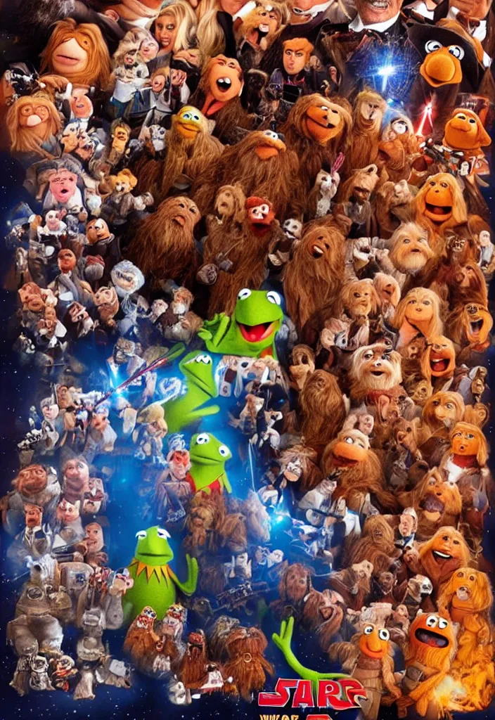 Image similar to movie poster for The Muppets Star Wars