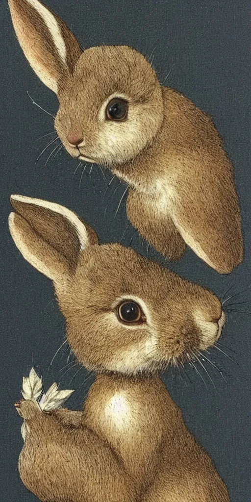 Image similar to a rabbit in the style of da vinci