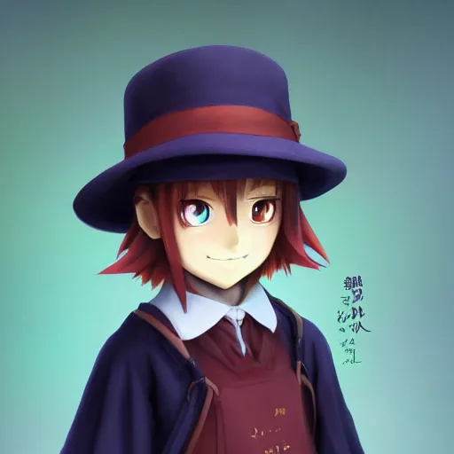 Image similar to portrait of hat kid, anime fantasy illustration by tomoyuki yamasaki, kyoto studio, madhouse, ufotable, trending on artstation