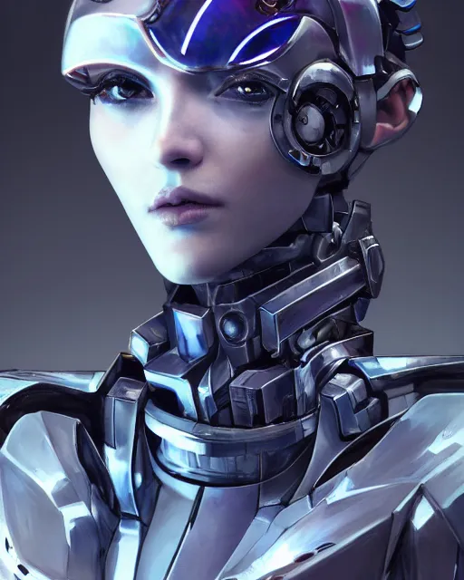 Prompt: the face of a cybernetic fashion model mecha, scifi, ghost in the shell, sensual scifi panels made of metal, elegant, highly detailed panel cuts, greeble detail, caustics and refraction, digital painting, artstation, high tech fantasy, sharp focus, illustration, art by marco plouffe arstation and riot studios and blizzard studios