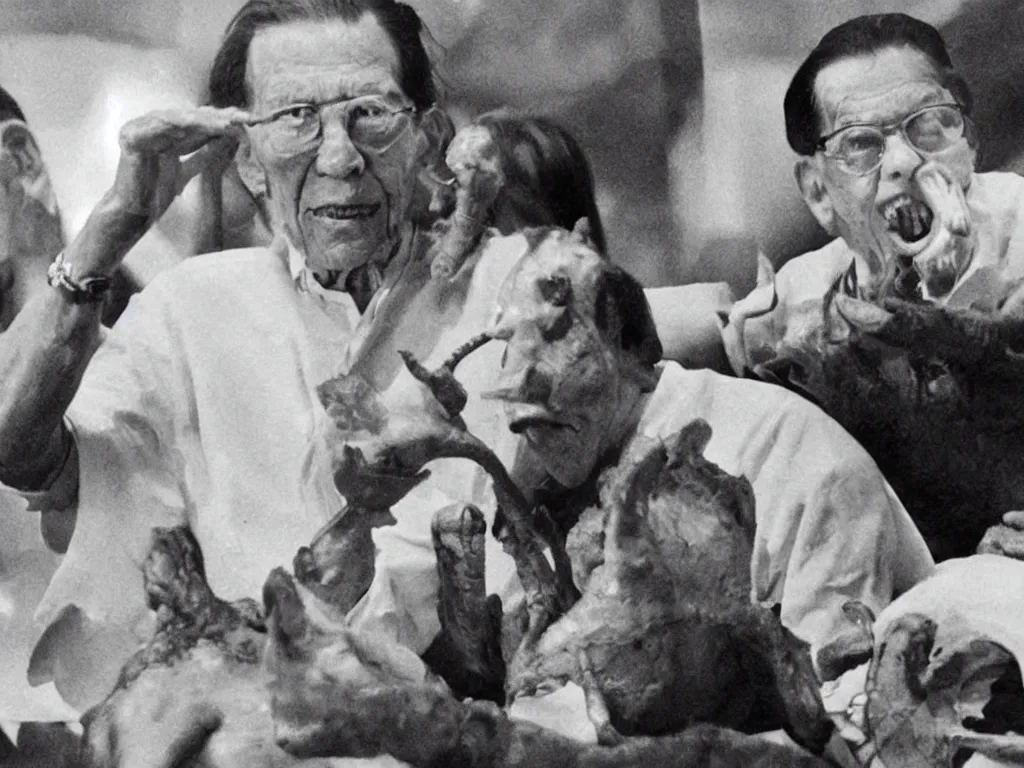 Image similar to Juan Ponce Enrile eating a dinosaur