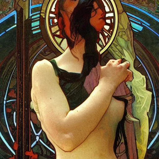 Image similar to The great inquisitor of the Sect of the Holy Truncated Spoon. Art by Greg Rutkowski and Alphonse Mucha but as a photograph