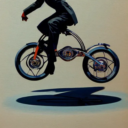 Image similar to concept art for a car unicycle, painted by syd mead, high quality