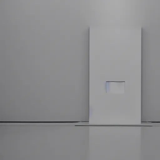 Image similar to a minimalistic filmstill of a readymade object in a museum, empty white room, in the style of Marcel Duchamp