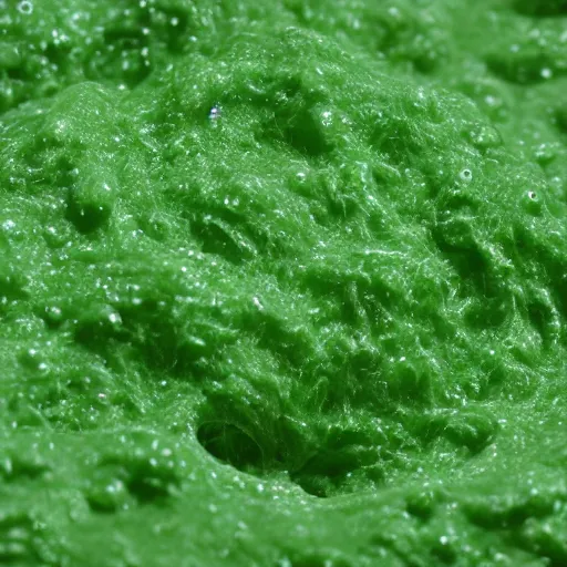 Prompt: globs and strands of thick green slime