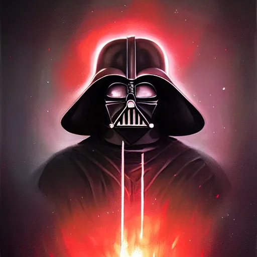 Prompt: Darth vader portrait art by peter mohrbacher