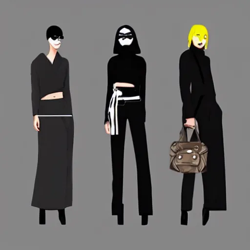 Image similar to balenciaga vetements fashion influencer character minimalistic illustration. popular on pixiv