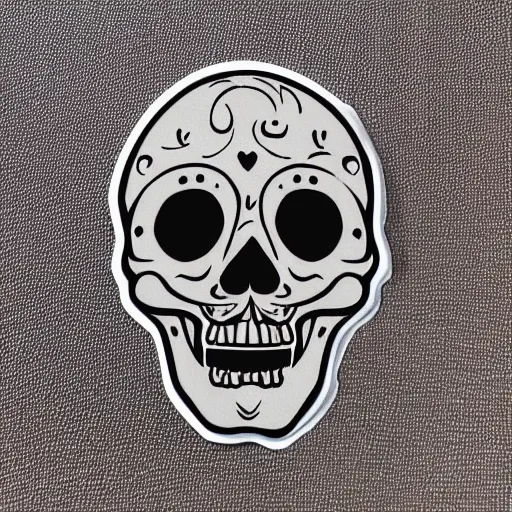 Prompt: adorable skull sticker