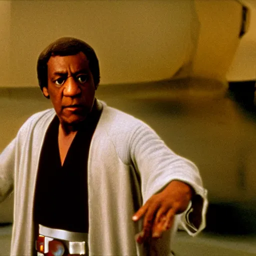 Image similar to Bill Cosby as Luke Skywalker, 70mm print, Star Wars film still,