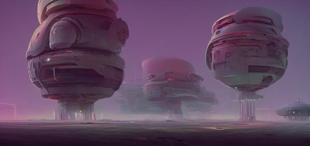 Image similar to futuristic abandoned spaceport, sci - fi, digital art by beeple and simon stalenhag