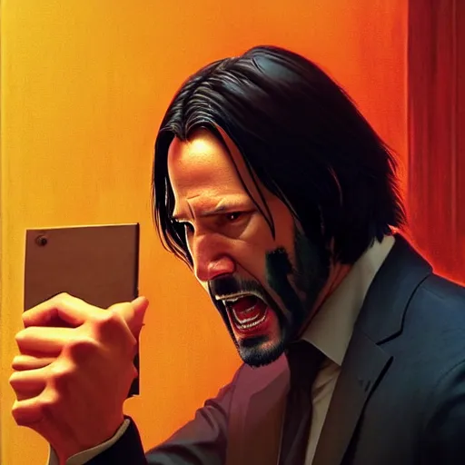 selfie of john wick screaming, front angle, stunning 3 | Stable ...