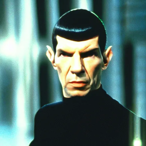 Image similar to mr spock in matrix , 1999