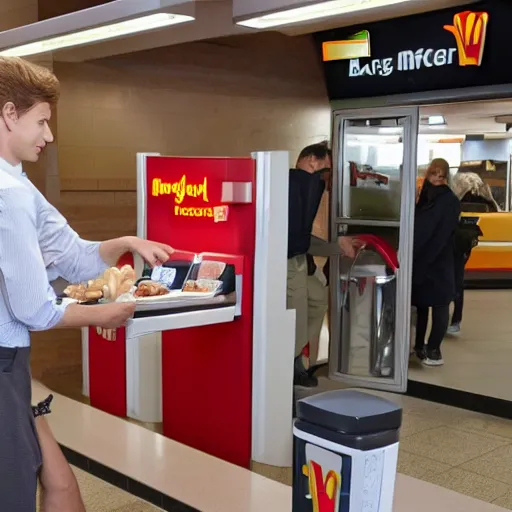 Image similar to ronald mcdonal buying food at burger king