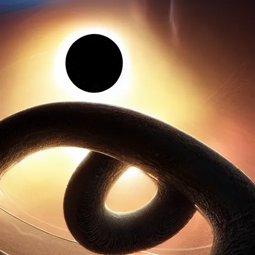 Image similar to ball of tentacles planet orbiting black hole, space, sci - fi, twisted tentacles, amazing 4 k high quality digital art, trending on artstation, award - winning