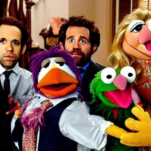 Prompt: it's always sunny in philadelphia with muppets