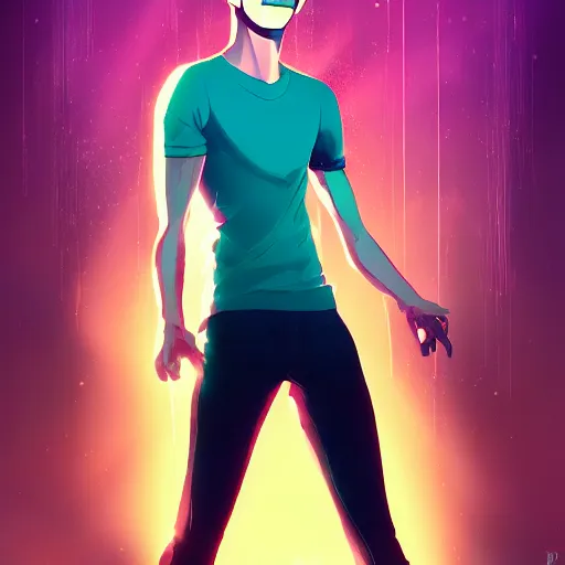 Image similar to Andrew Garfield, ambient lighting, 4k, anime key visual, lois van baarle, ilya kuvshinov, rossdraws, artstation