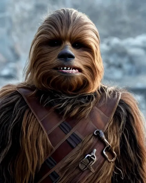 Prompt: Chewbacca as The Hound in Game of Thrones