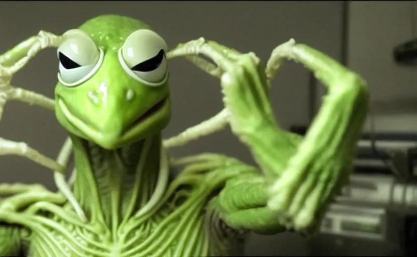 Image similar to alien facehugger kermit vfx film