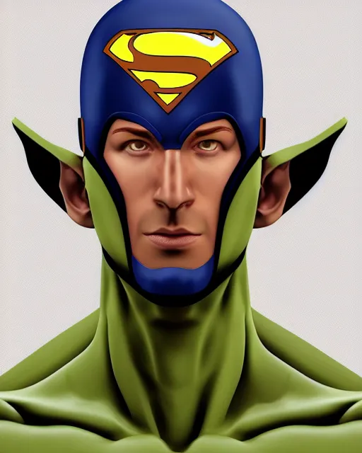 Prompt: upper body portrait of a dc superhero, aardvark man, vivid, super suit, illustrator, trending on artstation