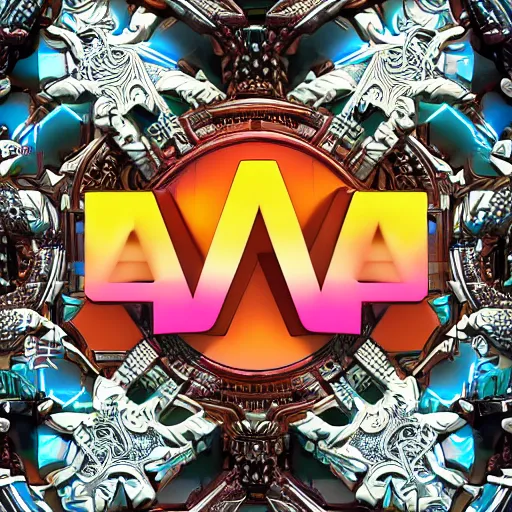 Image similar to a and w vaporwave logo, digital art, cosmic, 3 d high definition, trending on art station, photorealistic, high resolution, 8 k, octane, hyper detailed, insane details, intricate, elite, ornate, elegant trend, highly detailed and intricate, sharp focus, photography, unreal engine