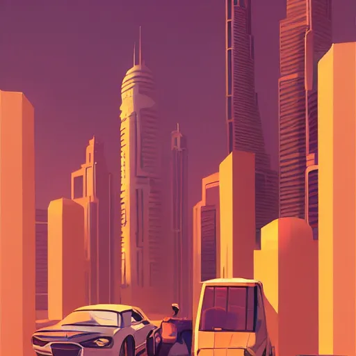 Prompt: gta : dubai, by atey ghailan