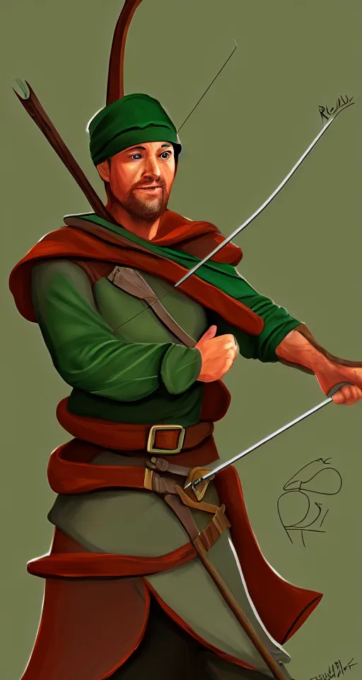 Vecteur Stock Robin Hood aiming on target. Robin Hood standing with bow and  arrows. Defender of weak. Medieval legends. Heroes of medieval legends.  Halftone background.