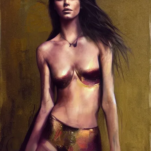 Prompt: fashion model kendall jenner by Retna by Richard Schmid by Jeremy Lipking by moebius by atey ghailan