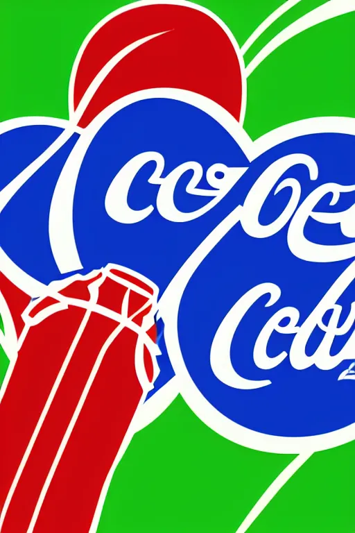 Image similar to a cross between pepsi and coca cola logos, text vector, illegible