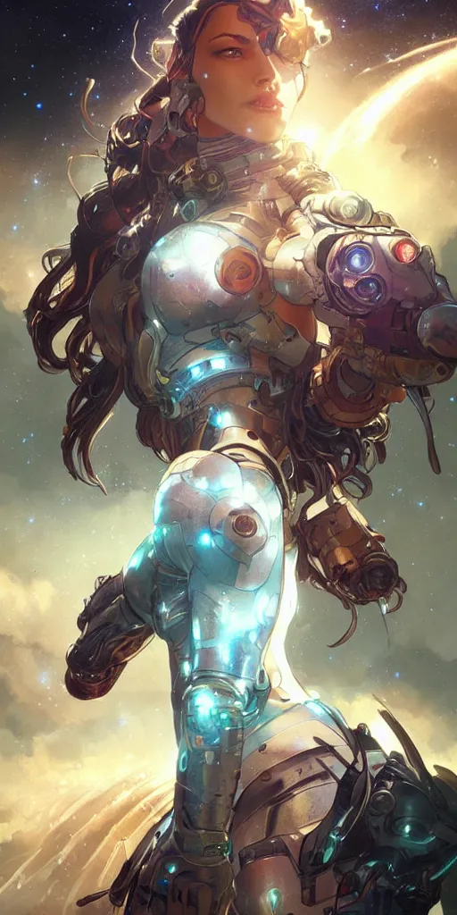 Prompt: cyborg milky way, epic lighting, sketch illustration, ultra detailed, art by artgerm and greg rutkowski and alphonse mucha