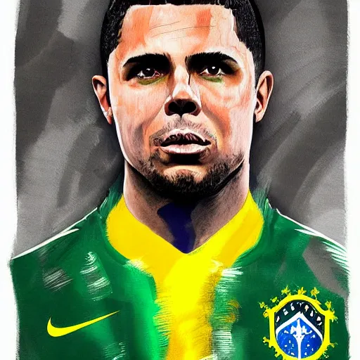 Prompt: a very detailed painting of the brazilian ronaldo, by mathieu st - amour trendin on artstation