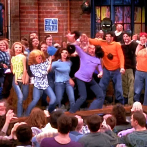 Image similar to scooby - doo cast mosh pit on the jerry springer show