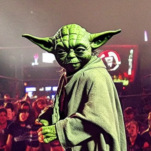 Image similar to Yoda as WWE Champion