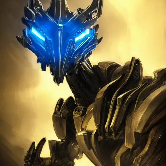 Prompt: cinematic shot, 35 foot tall stunning quadrupedal mecha dragon, sharp edged black armor, shining gold accents around the edges, sleek OLED blue visor for eyes, four legs, walking in busy neon city streets, sharp claws, epic shot, highly detailed art, sci fi, furry, 3D realistic, warframe fanart, destiny fanart, furry art, dragon art, feral art, macro art, furaffinity, DeviantArt, sofurry