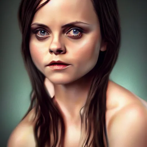 Image similar to fullbody potrait of christina ricci in as an angel, hyper realistic, digital painting. art station. mood lighting, highly detailed, concept art, intricate, sharp focus, by shaun berke - h 1 2 0 0